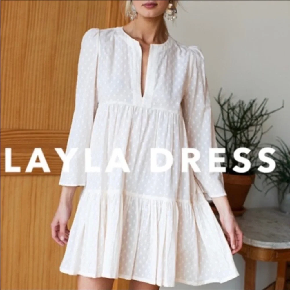 Emerson Fry XS India Collection Layla Swiss Dot Mini Tunic Dress Organic Boho - Picture 10 of 15